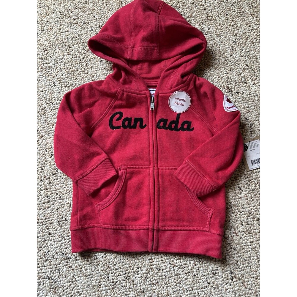 NWT Canadiana Baby Full Zip Hoodie Red 12-18 Months